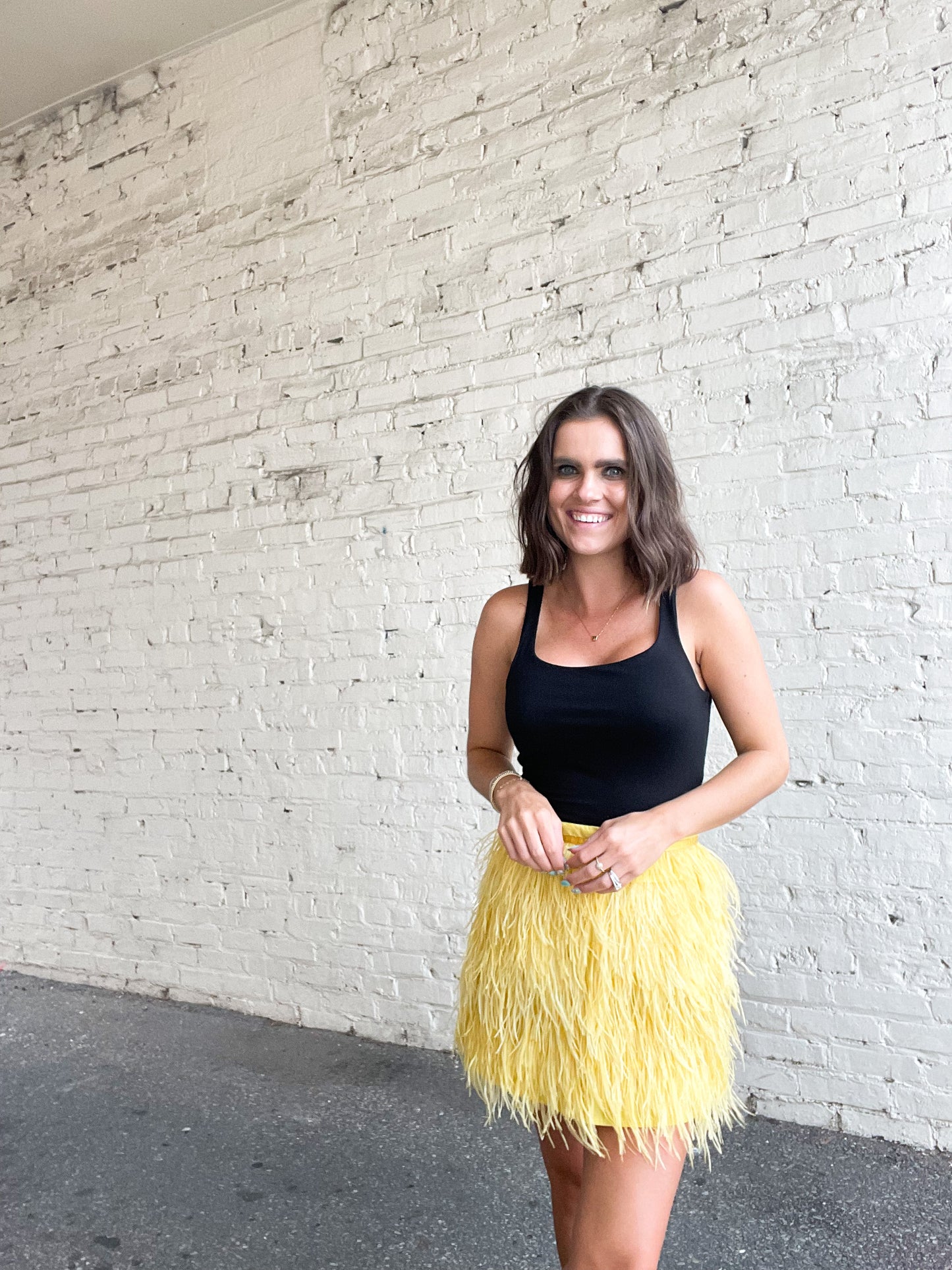 Yellow Feather Skirt