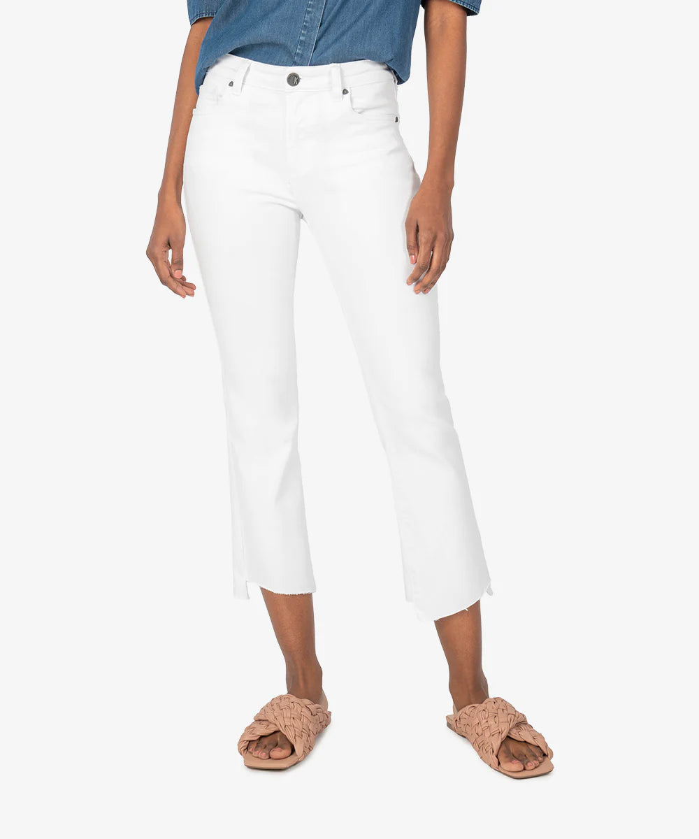 Kelsey High Rise Ankle Flare (White)