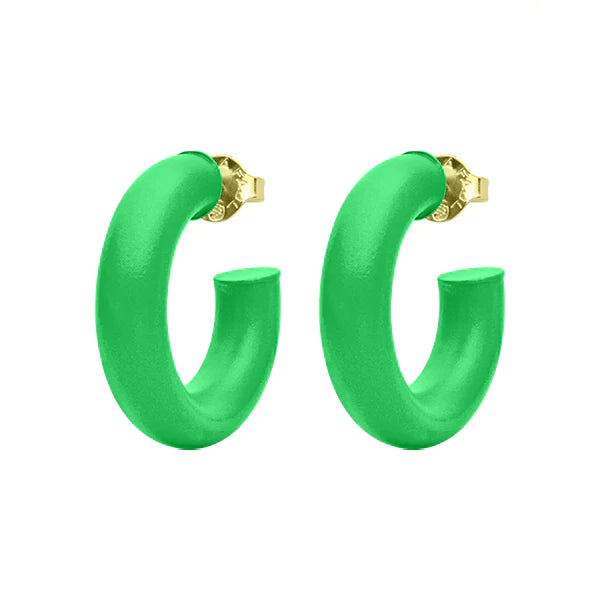 Painted Small Chantal Hoops In Green