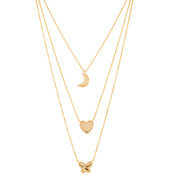 Pendant Heart Necklaces-Gold